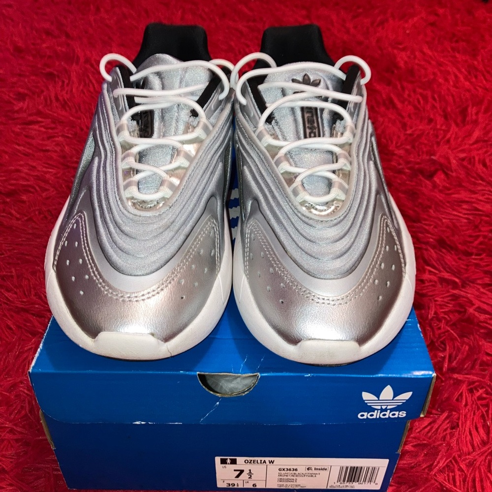 adidas Silver Athletic Shoes